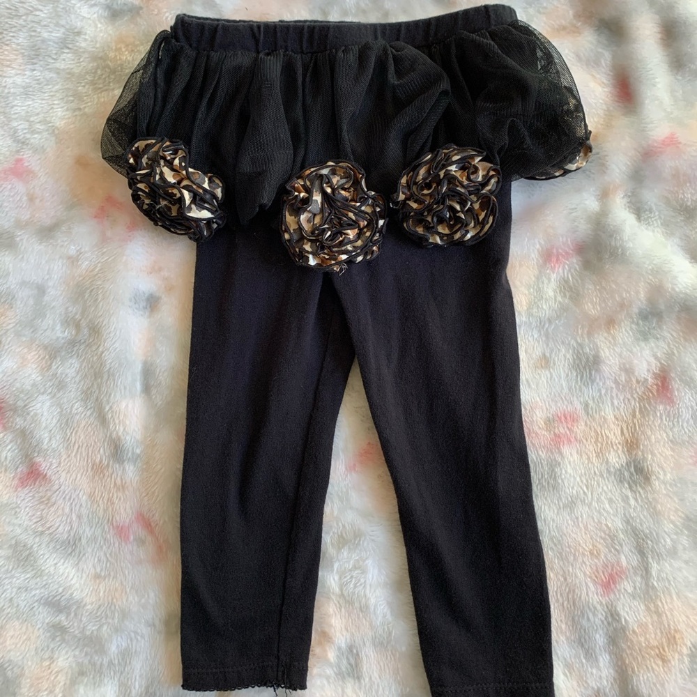 Koala baby leggings with leopard pompon tutu 18mo